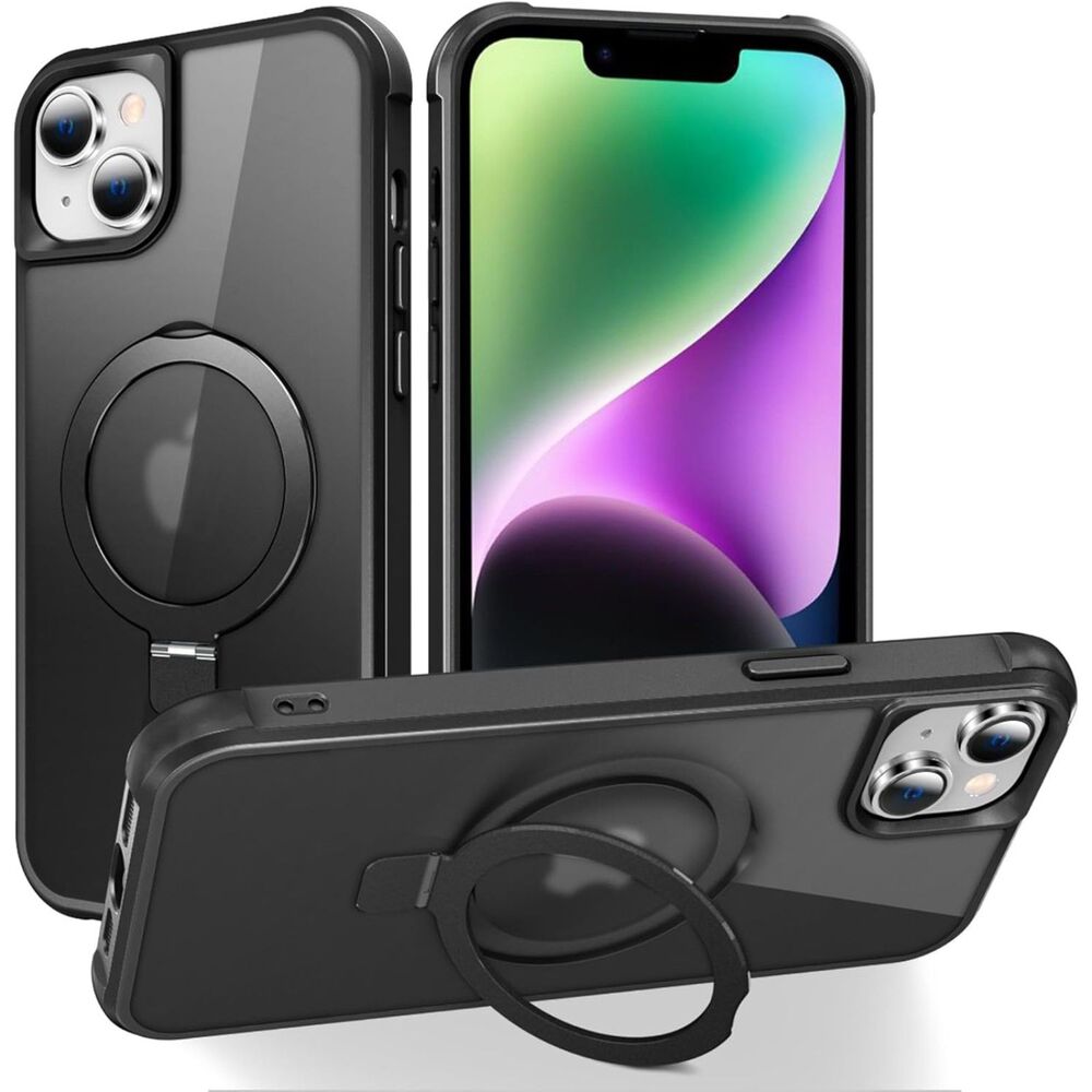 NWT iPhone 14 Plus MagSafe Case Black Shockproof w/ Ring Kickstand